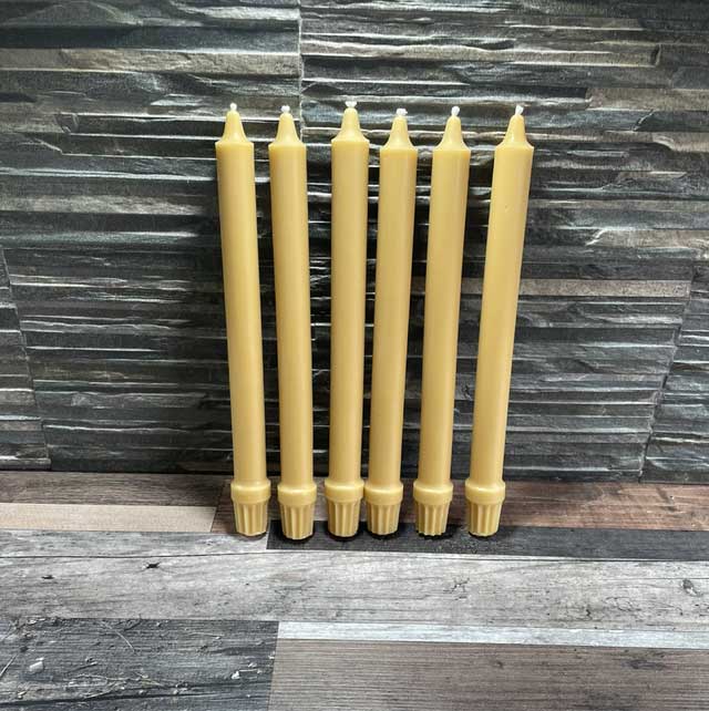 100% Beeswax Colonial Candles x 6